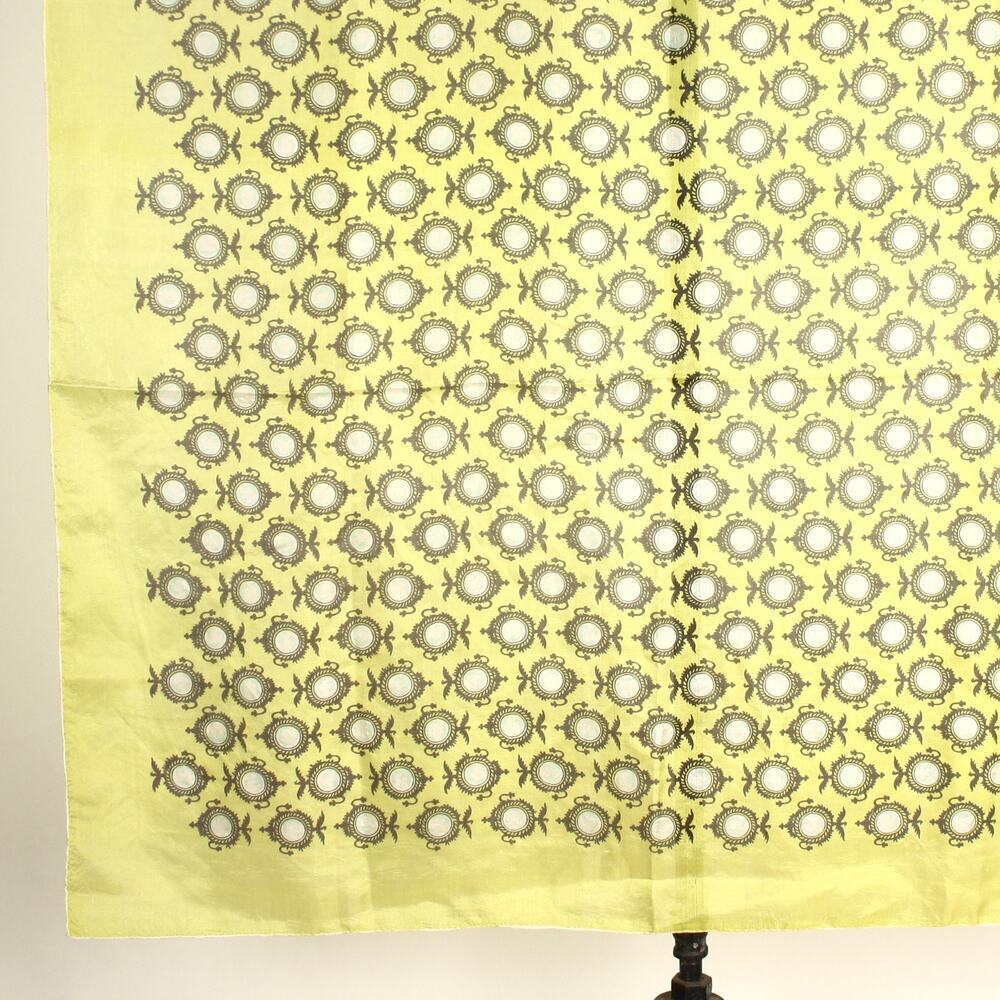 Vintage Adoronce Silk Scarf Yellow Graphic Medallion Pattern 31x34 – Hey Viv - Picture 3 of 6